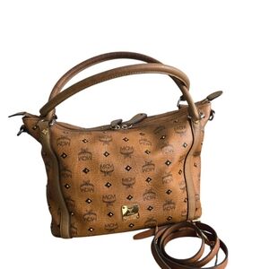 MCM Tan Monogram Shoulder Bag
